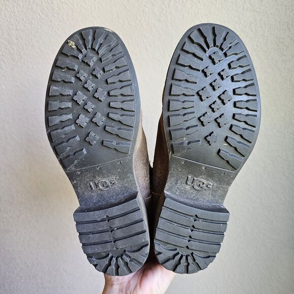 UGG Australia Size 7 Blayre III Boot 1095153 Brown Leather Shearling Buckle Moto - Picture 3 of 7